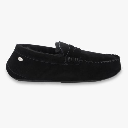 Mens Quentin Sheepskin Slipper  Black Extra Image 3